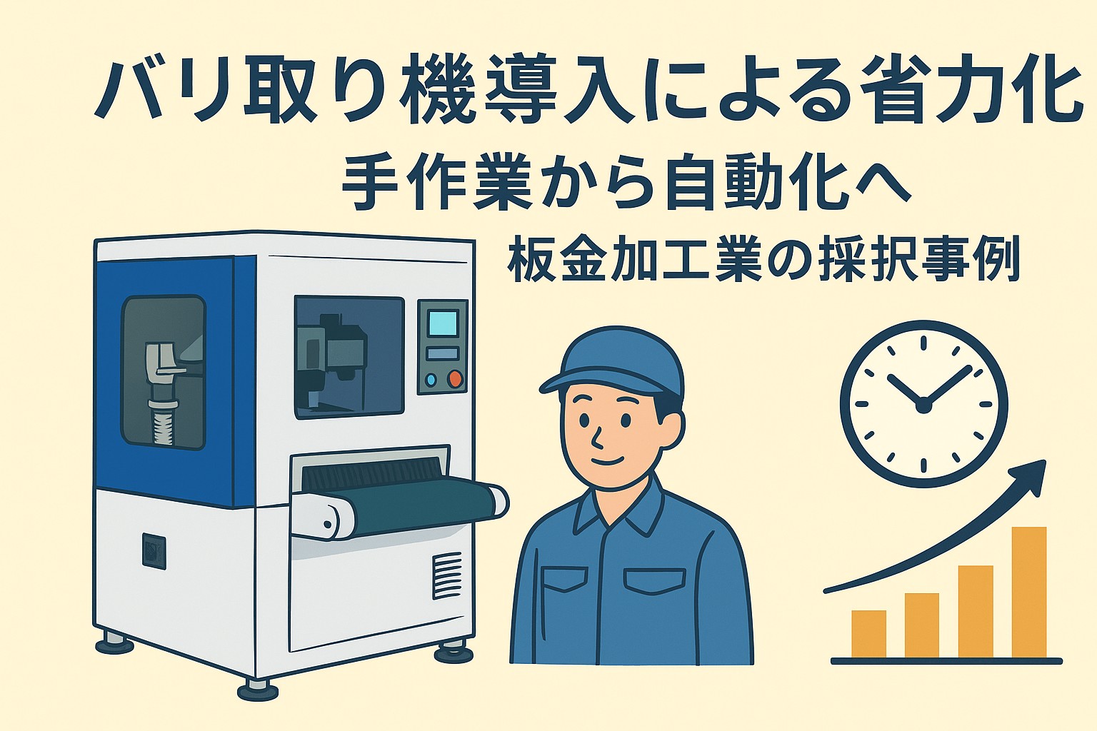 【採択事例】バリ取り機導入による省力化