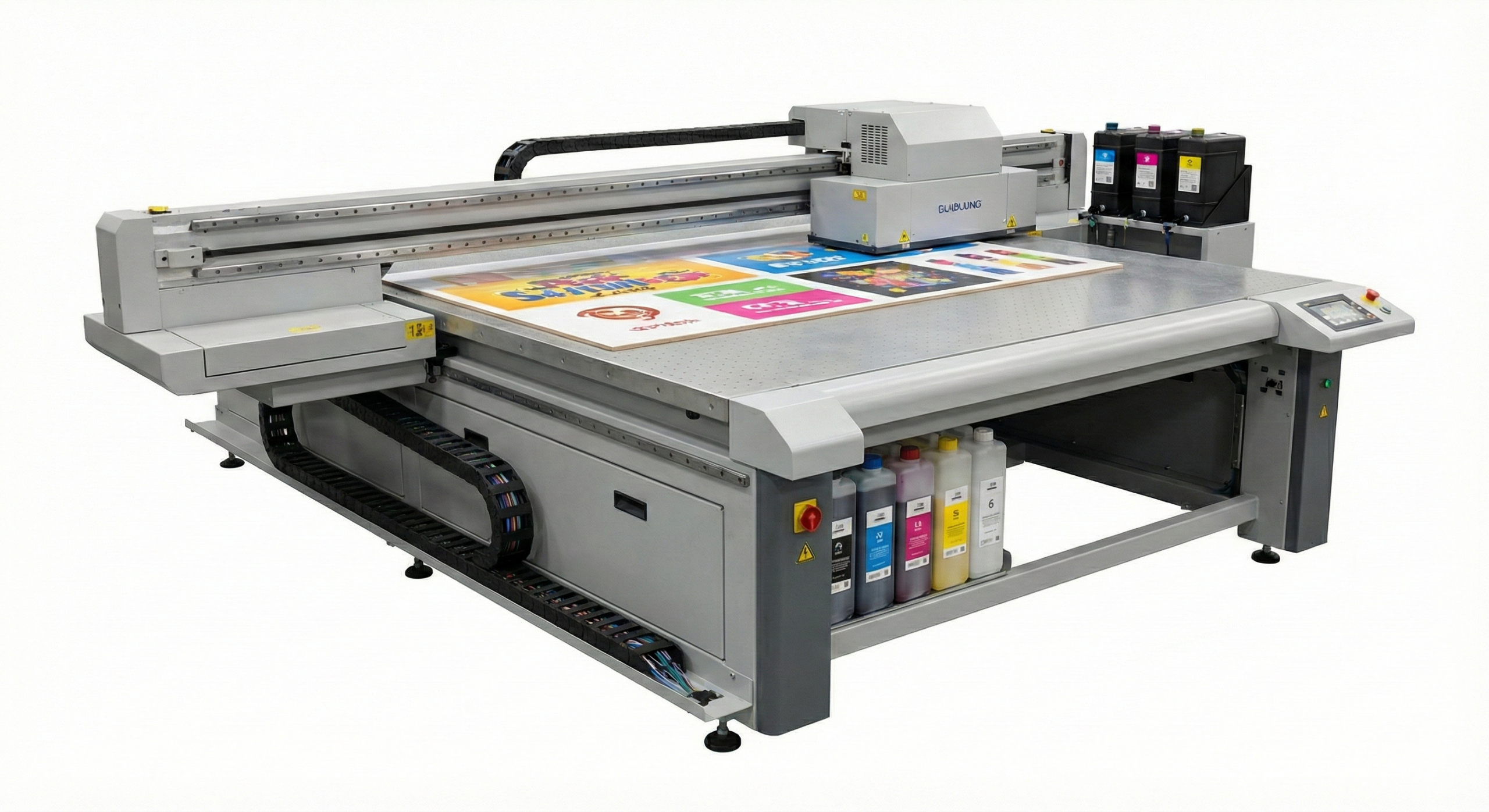 ハイパフォーマンスフラットベッドUV-LEDインクジェットプリンタ